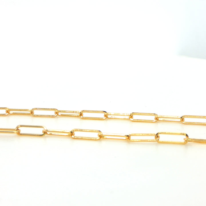 14K Yellow Gold Paperclip Bracelet 2mm