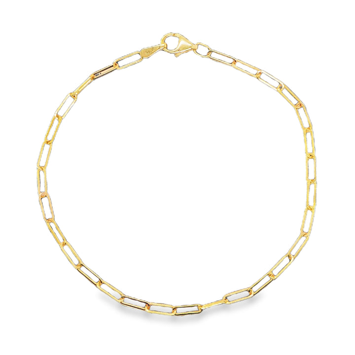 14K Yellow Gold Paperclip Bracelet 2mm