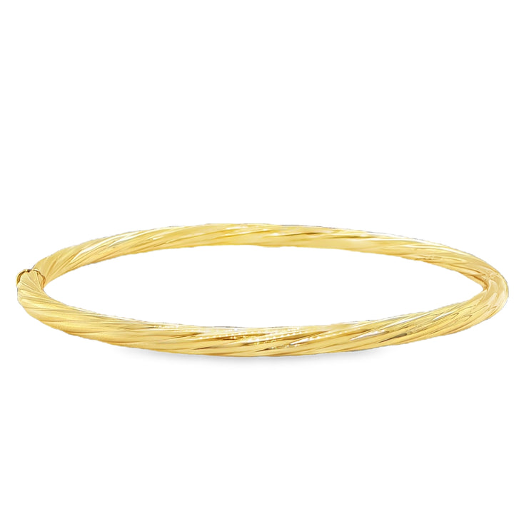 14K Yellow Gold Twist Bangle Bracelet 3.5mm