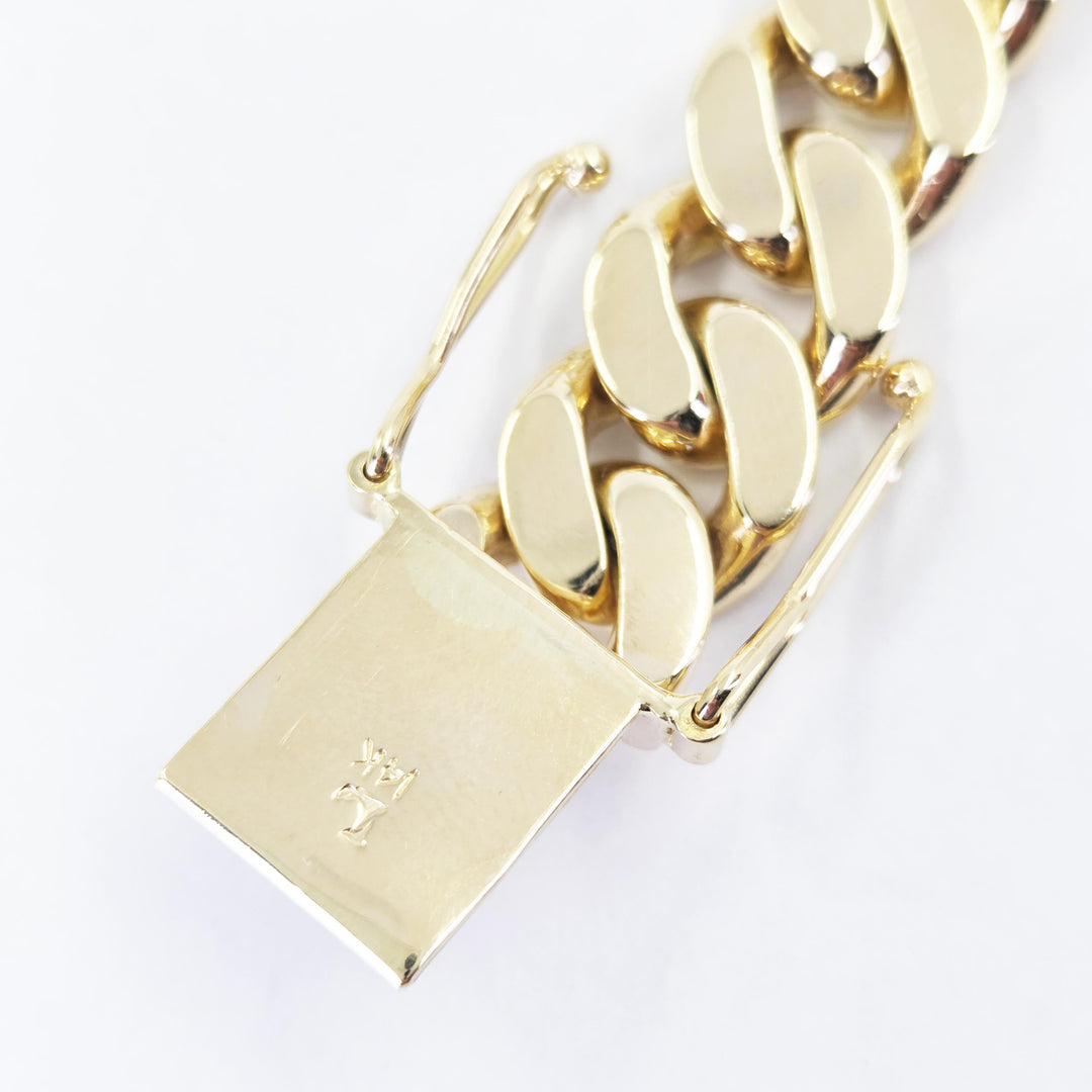14K Yellow Gold 12mm Cuban Link Bracelet 8 Inches