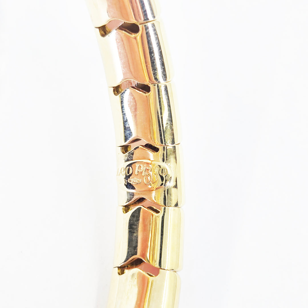Leo Pizzo 18K Yellow Gold Diamond Snake Bracelet