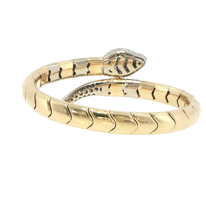 Leo Pizzo 18K Yellow Gold Diamond Snake Bracelet