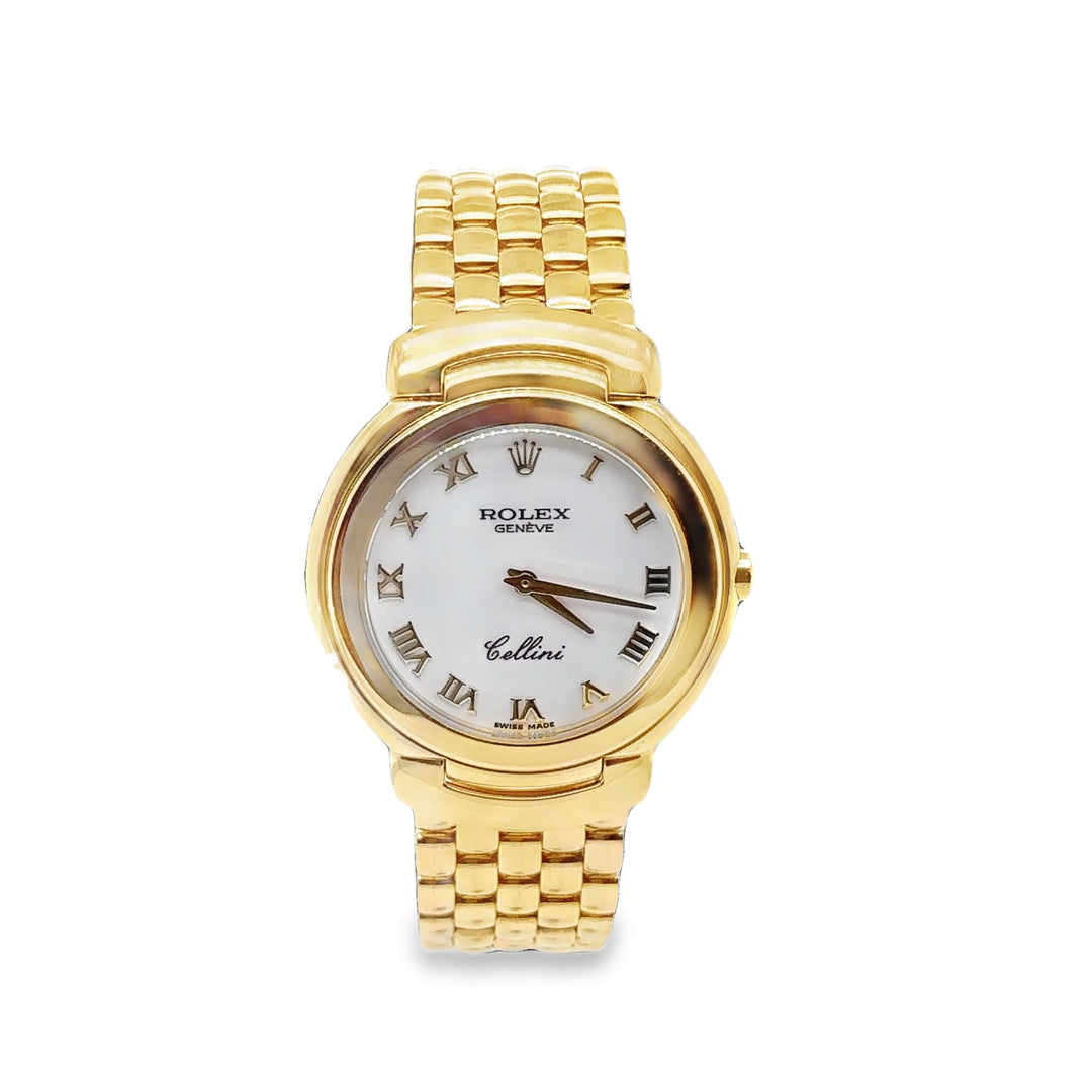 32mm Rolex Cellini 18K Yellow Gold Quartz Watch