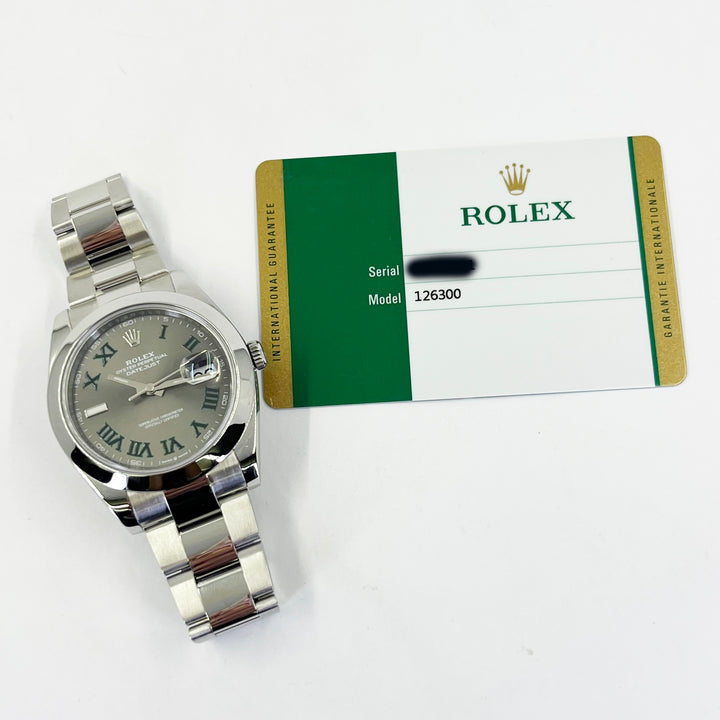 41mm Rolex Datejust Wimbledon Stainless Steel Automatic Watch
