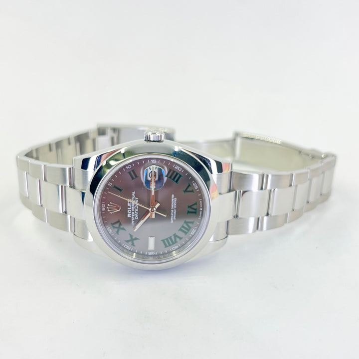 41mm Rolex Datejust Wimbledon Stainless Steel Automatic Watch
