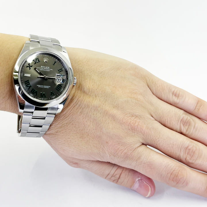 41mm Rolex Datejust Wimbledon Stainless Steel Automatic Watch
