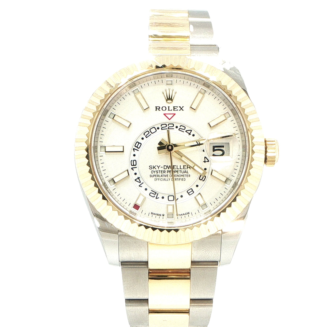 Rolex Sky-Dweller 42mm White Dial Steel & 18K Gold Oyster Bracelet