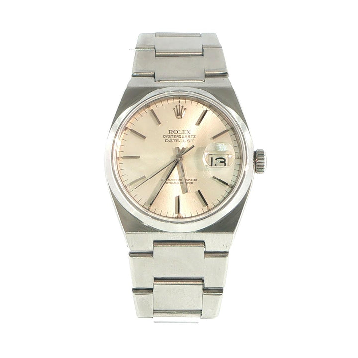 Rolex Oysterquartz Datejust 36mm Stainless Steel Silver Dial