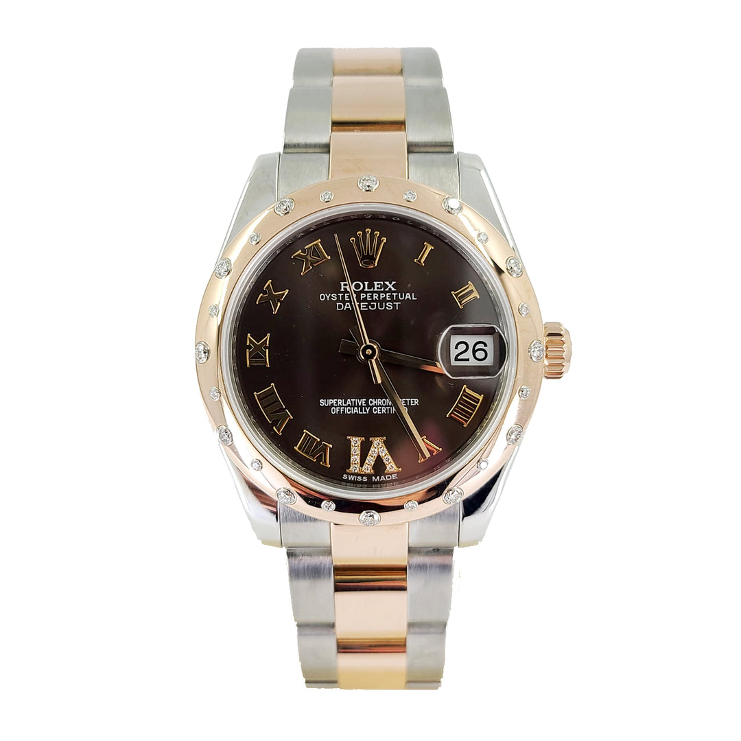 Rolex Datejust 31mm – 18K Rose Gold & Stainless Steel, Chocolate Diamond Dial