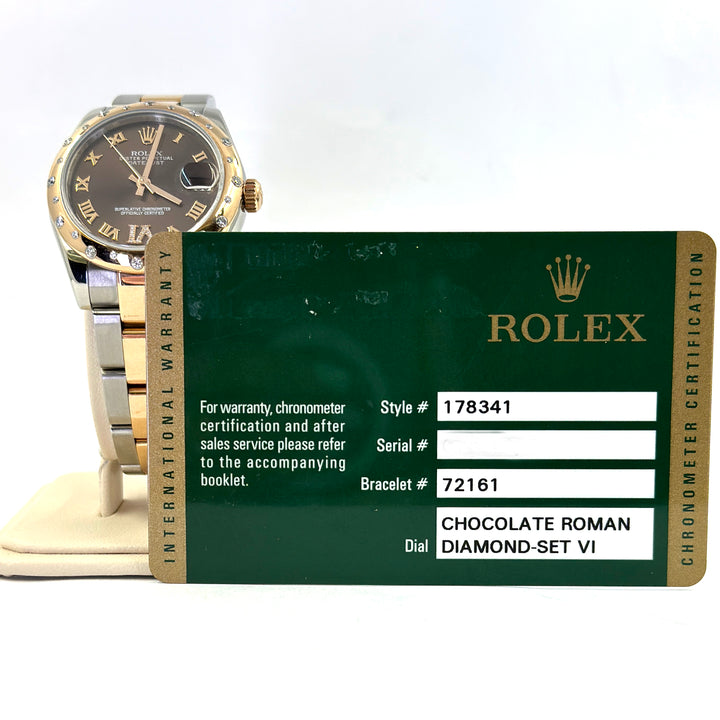 Rolex Datejust 31mm – 18K Rose Gold & Stainless Steel, Chocolate Diamond Dial