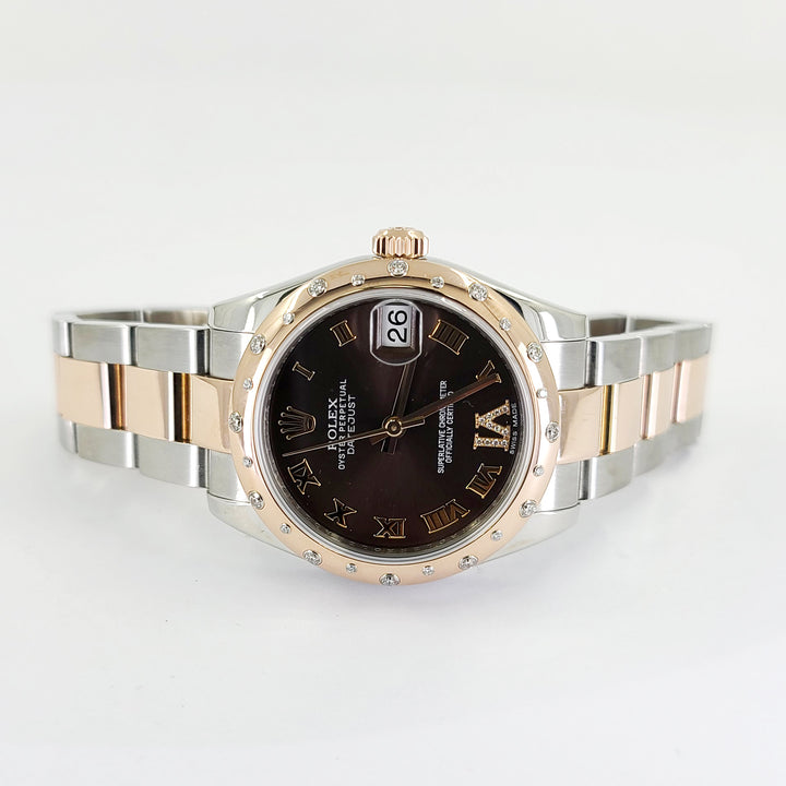 Rolex Datejust 31mm – 18K Rose Gold & Stainless Steel, Chocolate Diamond Dial