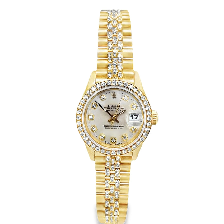 26mm Rolex Datejust Diamond Dial, Bezel & Pave President Bracelet