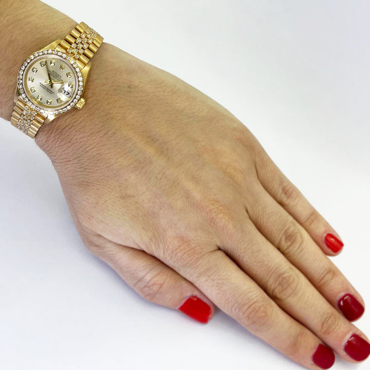 26mm Rolex Datejust Diamond Dial, Bezel & Pave President Bracelet