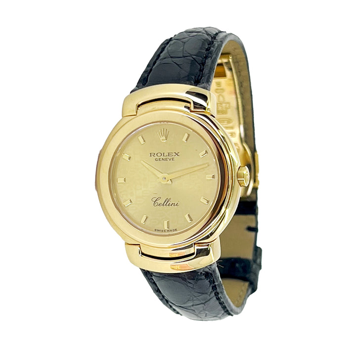 26.5mm Rolex Cellini, Champagne Dial, 18K Yellow Gold