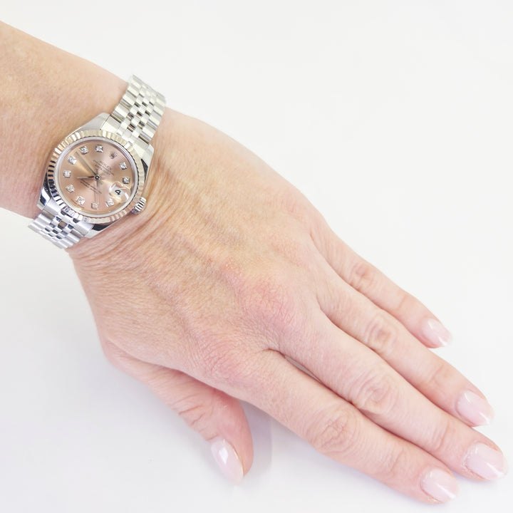 Rolex Datejust 26mm Pink Diamond Dial Jubilee Watch