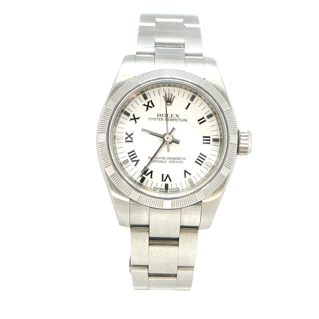 Rolex Oyster Perpetual 26mm White Roman Dial