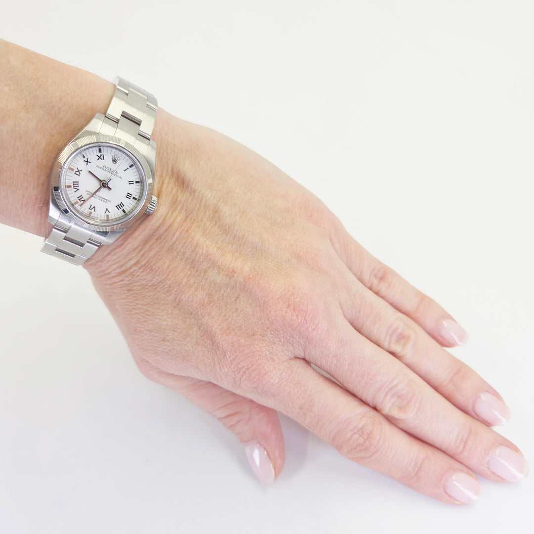Rolex Oyster Perpetual 26mm White Roman Dial