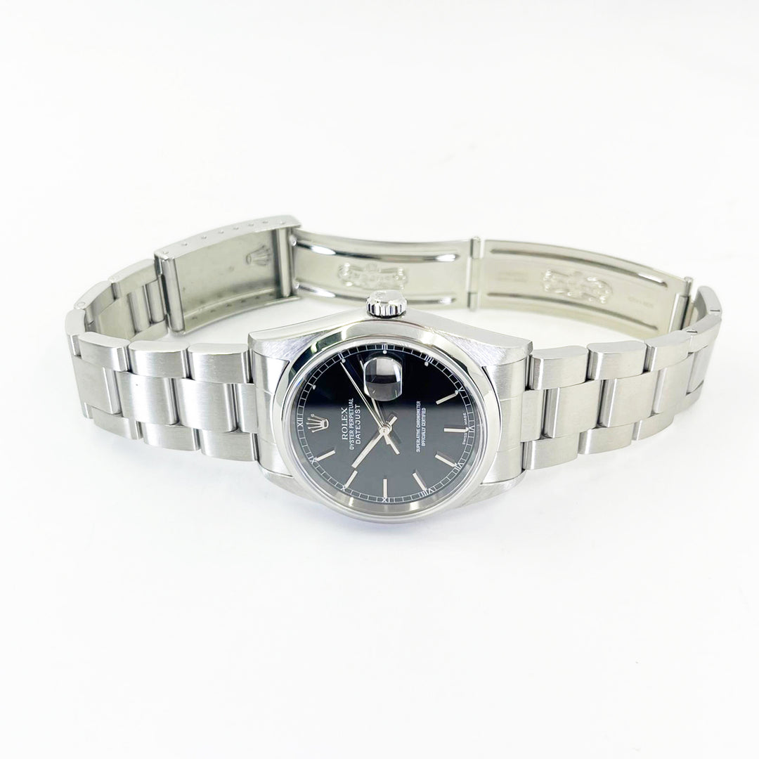 36mm Rolex Datejust – Black Stick Dial