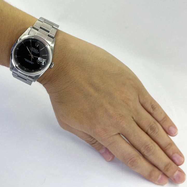 36mm Rolex Datejust – Black Stick Dial