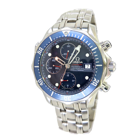 Omega Seamaster Chronograph Automatic Watch – Blue Wave Dial & Helium Escape Valve