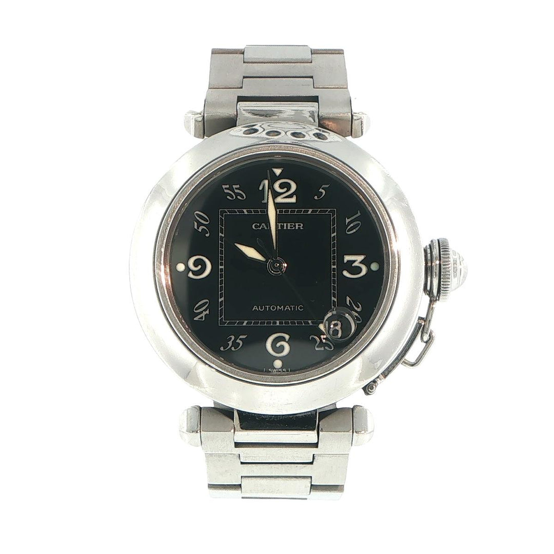 Cartier Pasha 35mm Automatic Stainless Steel Black Dial Watch