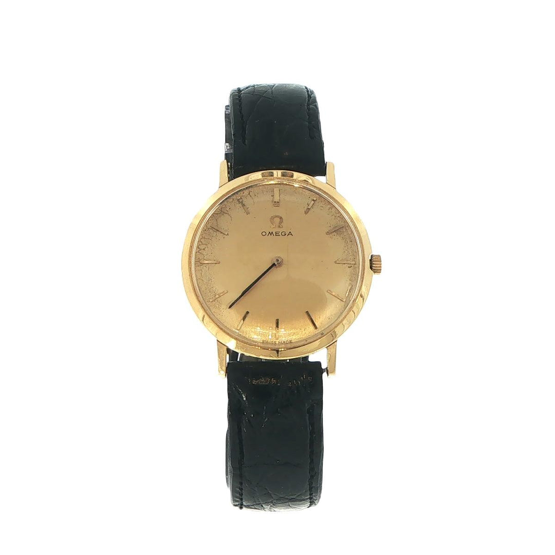 Vintage Omega 32mm 18K Yellow Gold Manual Wind Watch