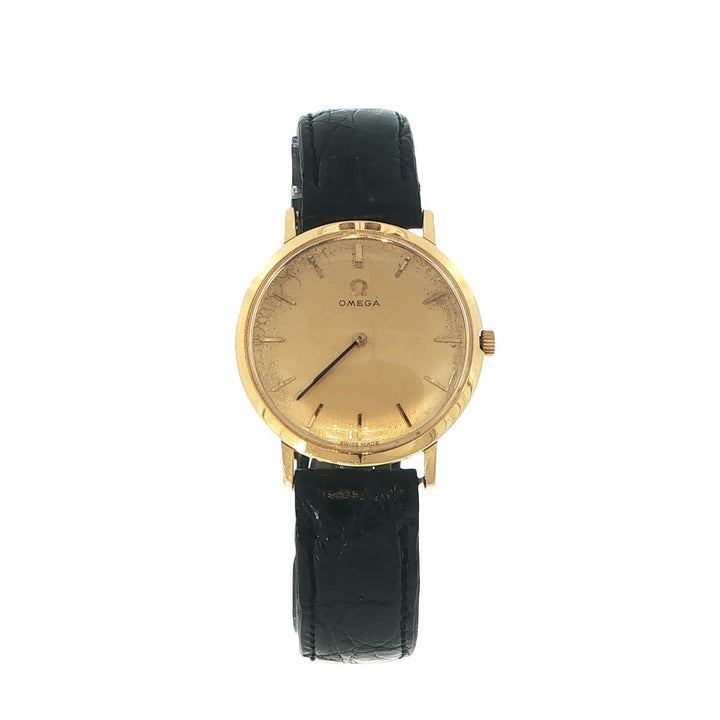 Vintage Omega 32mm 18K Yellow Gold Manual Wind Watch