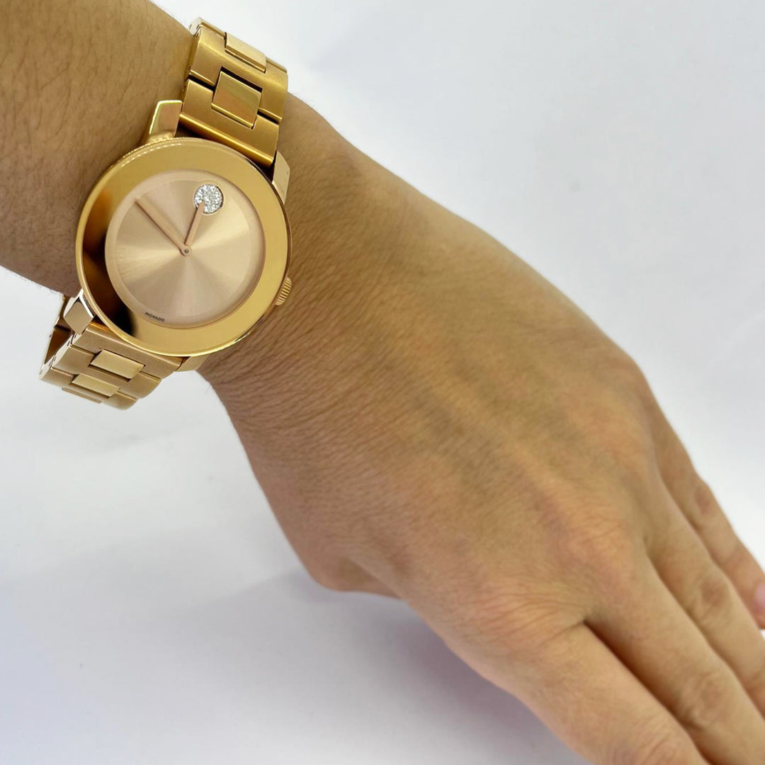 Movado Bold 36mm Rose Tone Quartz Watch