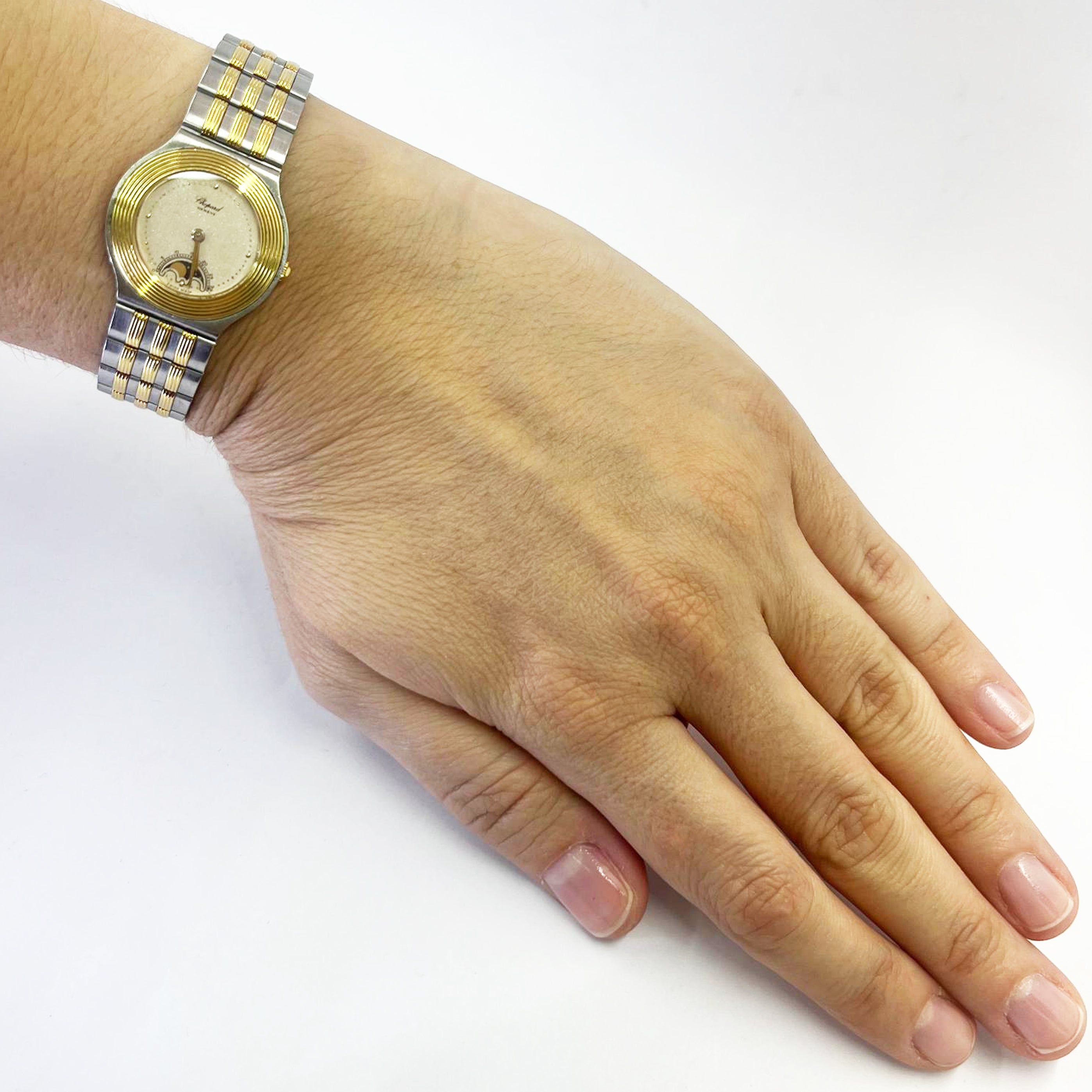 yello moon×watchara×mr.Sudan mix spore Pre-Owned Chopard Luna D'Oro Moonphase Quartz Watch Jae's Jewelers