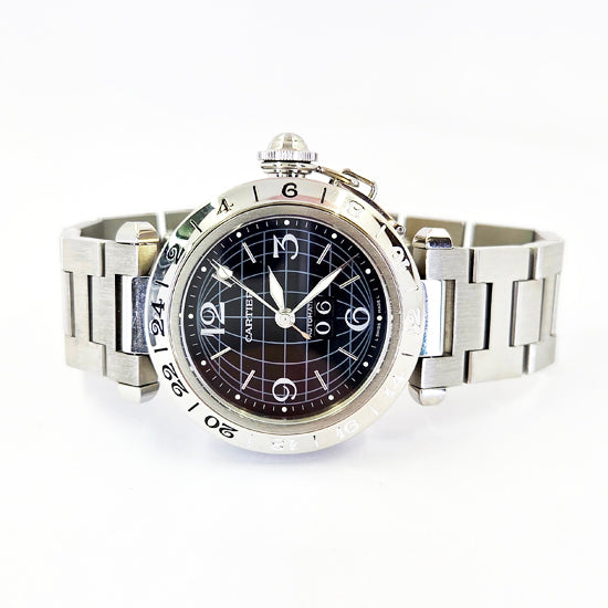 Cartier Pasha C GMT Automatic Watch – Stainless Steel