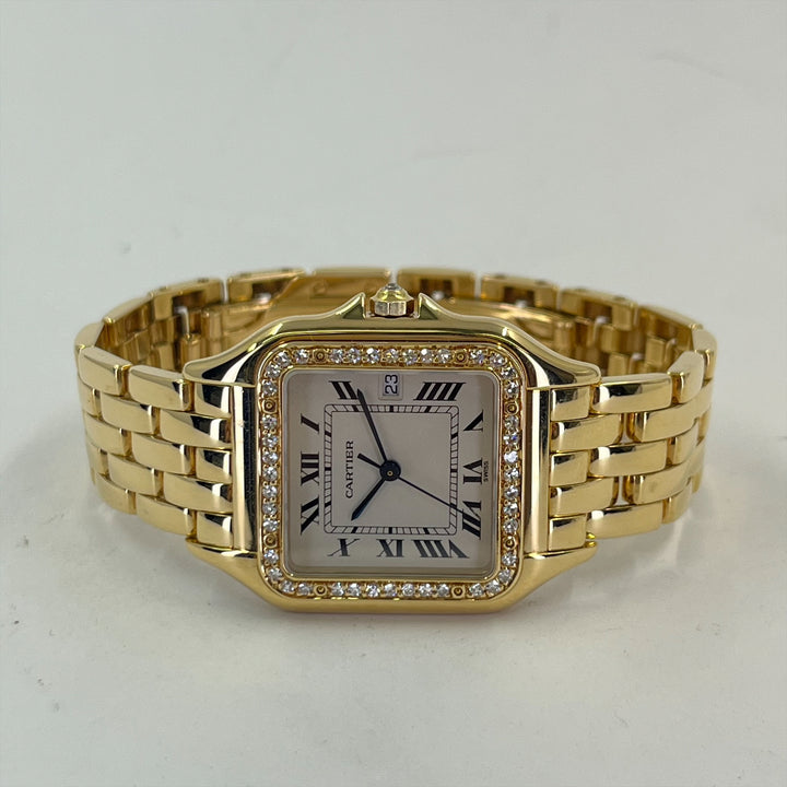 Cartier Panthere 27mm 18K Yellow Gold Diamond Bezel Quartz Watch