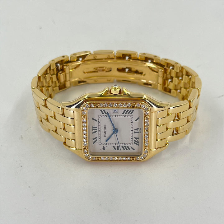 Cartier Panthere 27mm 18K Yellow Gold Diamond Bezel Quartz Watch