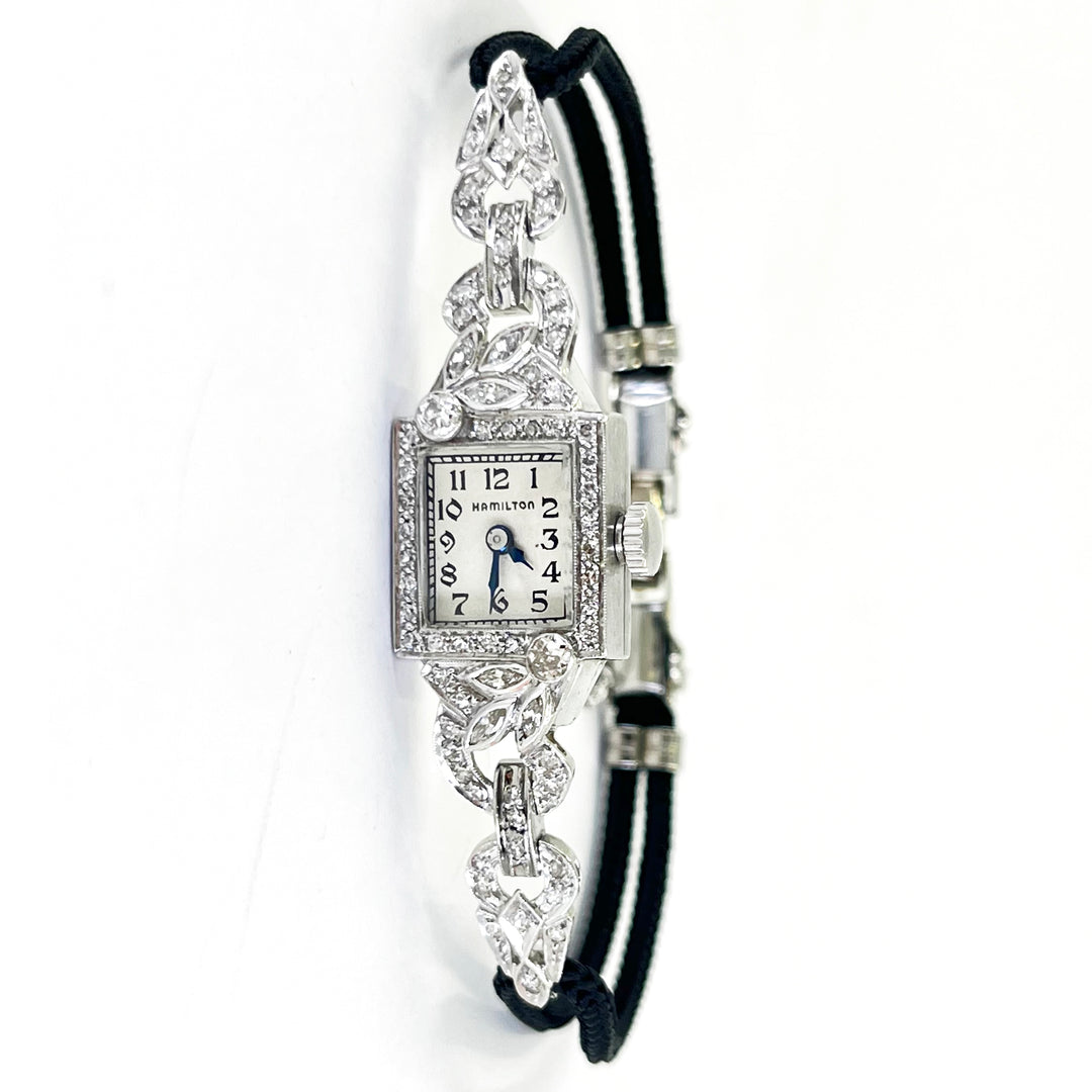 Antique Hamilton Platinum Diamond Watch