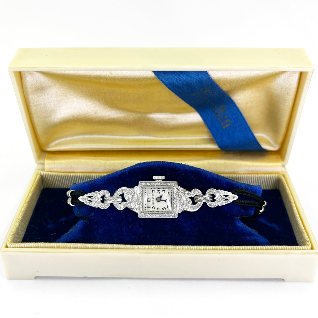 Antique Hamilton Platinum Diamond Watch