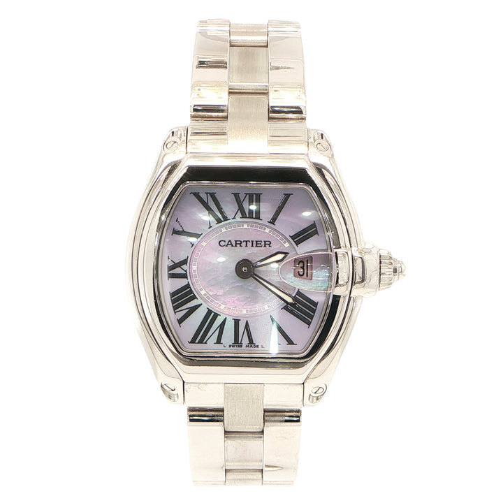 Cartier Roadster 31mm Steel Watch MOP Dial
