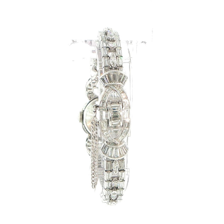 Platinum Hamilton Diamond Manual-Wind Watch 20 Carats