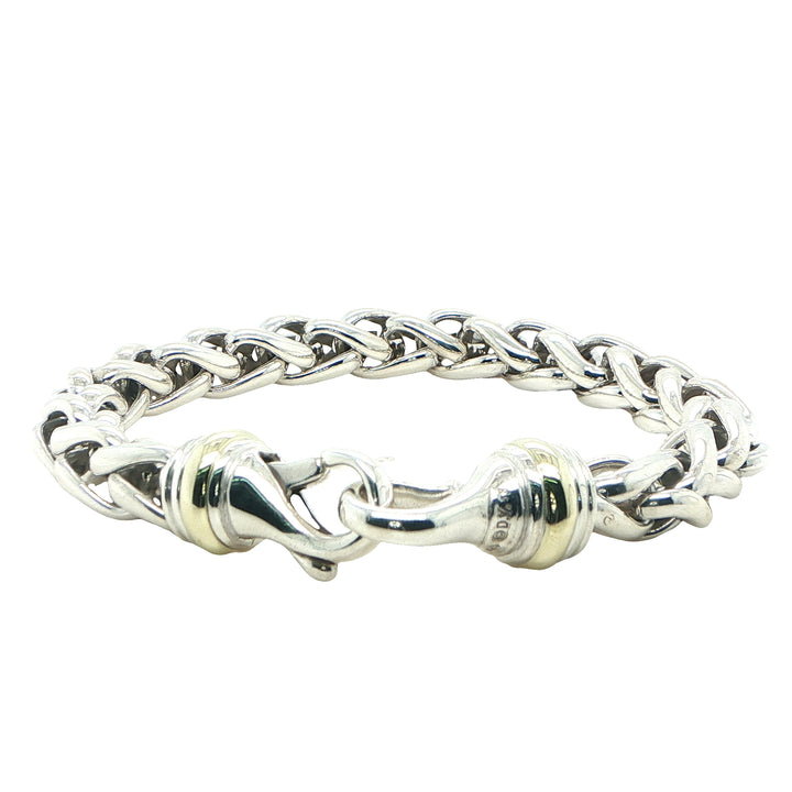 David Yurman Sterling Silver & 14K Gold Link Bracelet