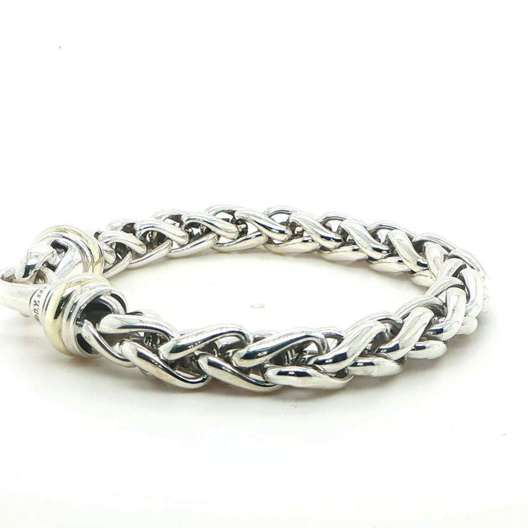 David Yurman Sterling Silver & 14K Gold Link Bracelet