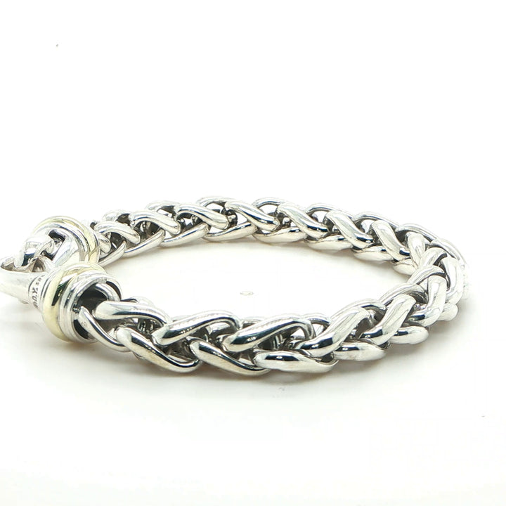 David Yurman Sterling Silver & 14K Gold Link Bracelet
