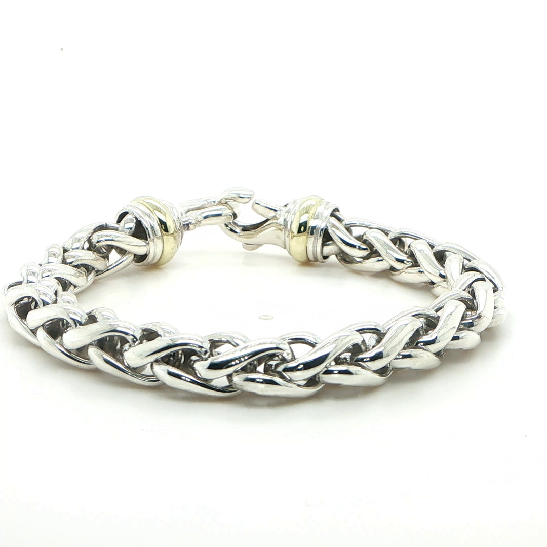 David Yurman Sterling Silver & 14K Gold Link Bracelet