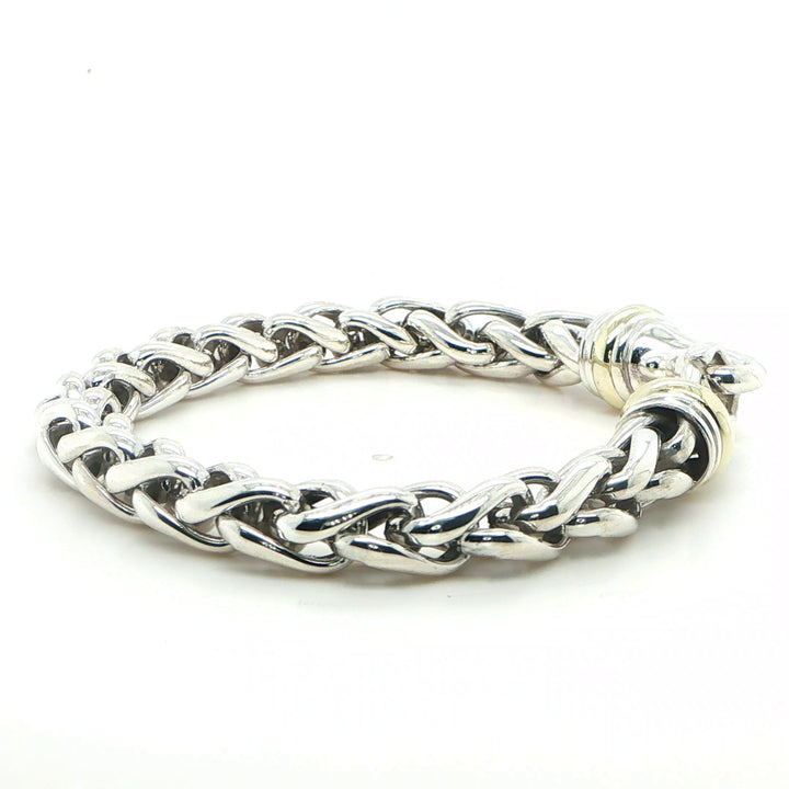 David Yurman Sterling Silver & 14K Gold Link Bracelet