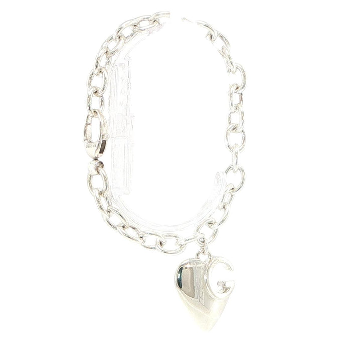 Gucci 925 Sterling Silver Heart Bracelet 8 Inches
