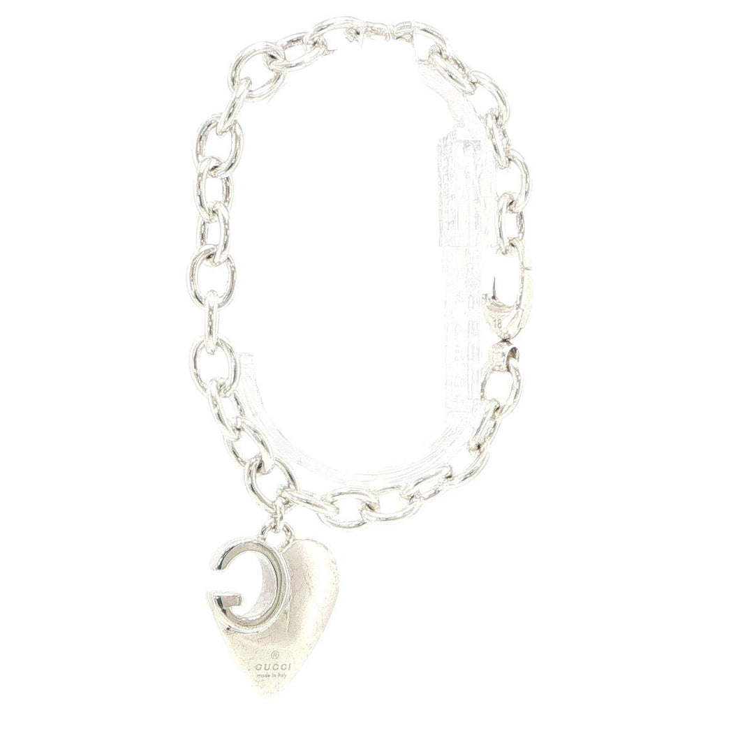 Gucci 925 Sterling Silver Heart Bracelet 8 Inches