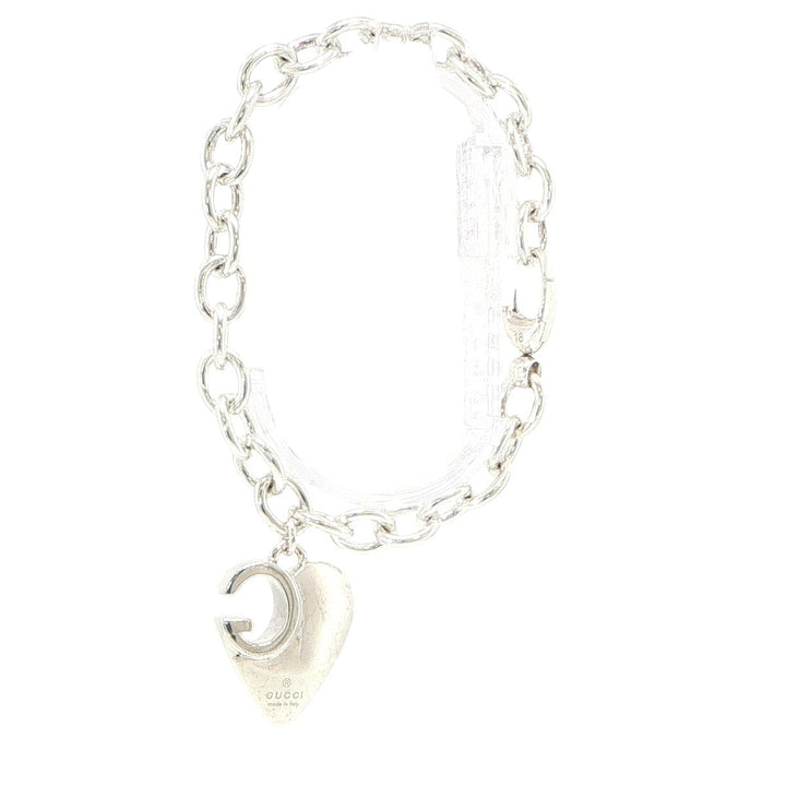 Gucci 925 Sterling Silver Heart Bracelet 8 Inches