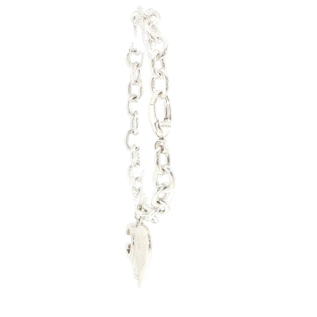 Gucci 925 Sterling Silver Heart Bracelet 8 Inches