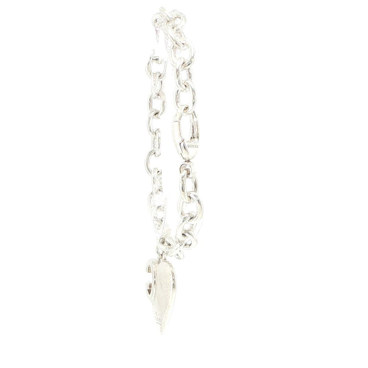 Gucci 925 Sterling Silver Heart Bracelet 8 Inches