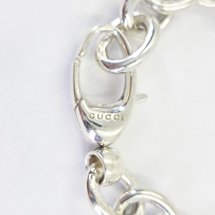 Gucci 925 Sterling Silver Heart Bracelet 8 Inches