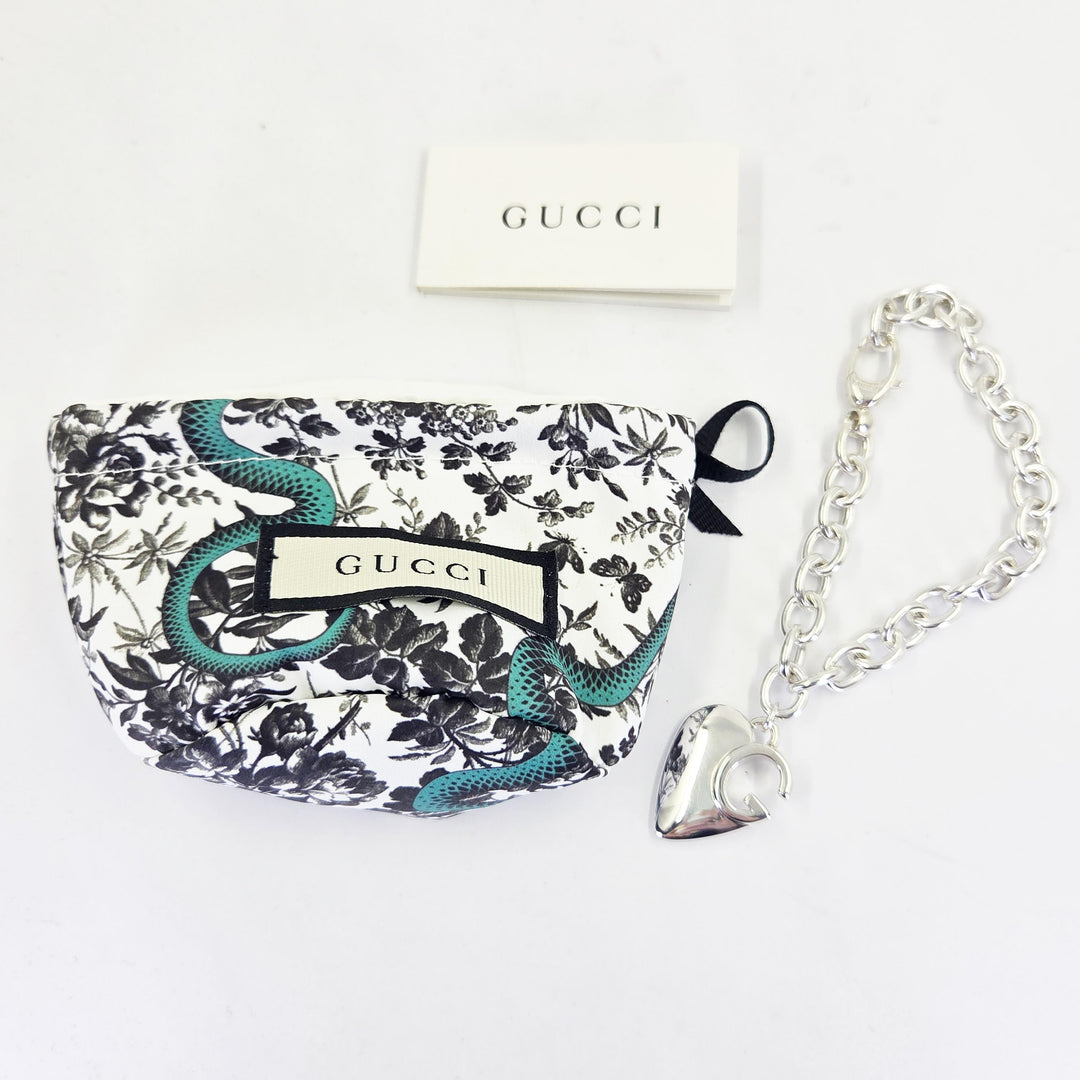 Gucci 925 Sterling Silver Heart Bracelet 8 Inches