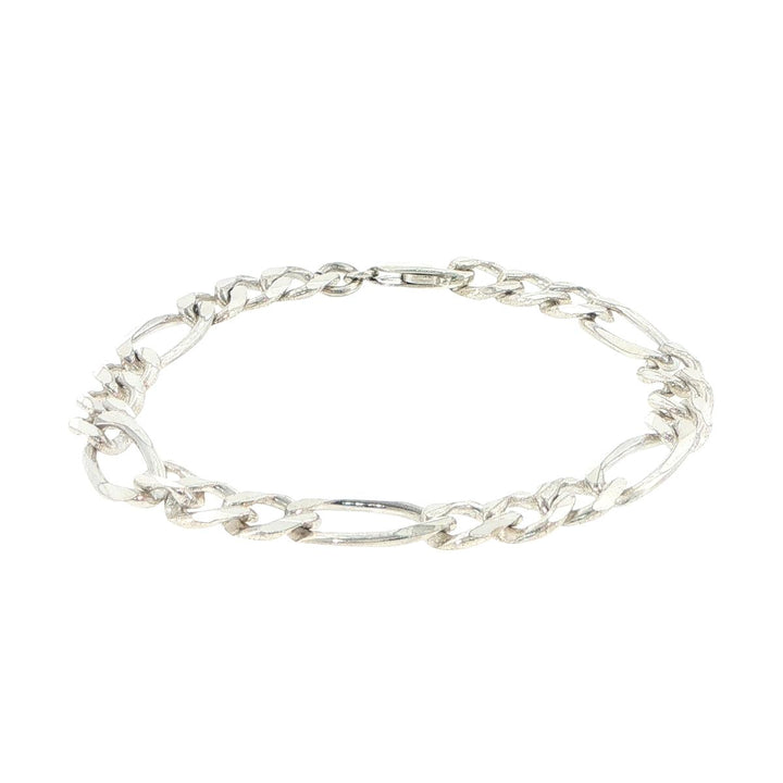 Sterling Silver 7.6mm Figaro Link Bracelet