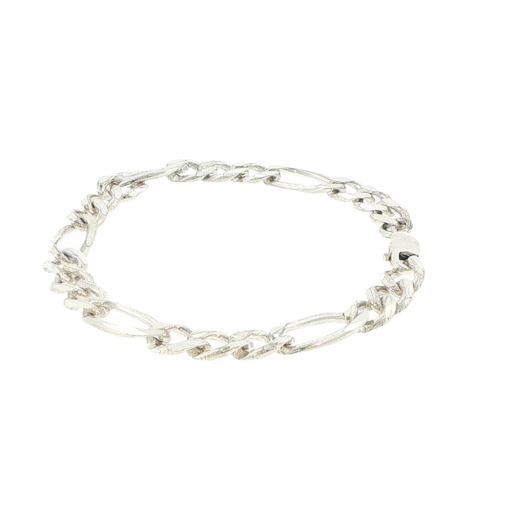 Sterling Silver 7.6mm Figaro Link Bracelet